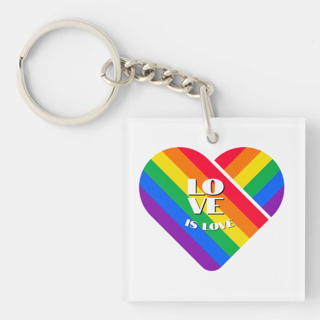 Pride Rainbow Heart   Keychain (Front)