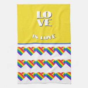 Pride Rainbow Heart Kitchen Towel