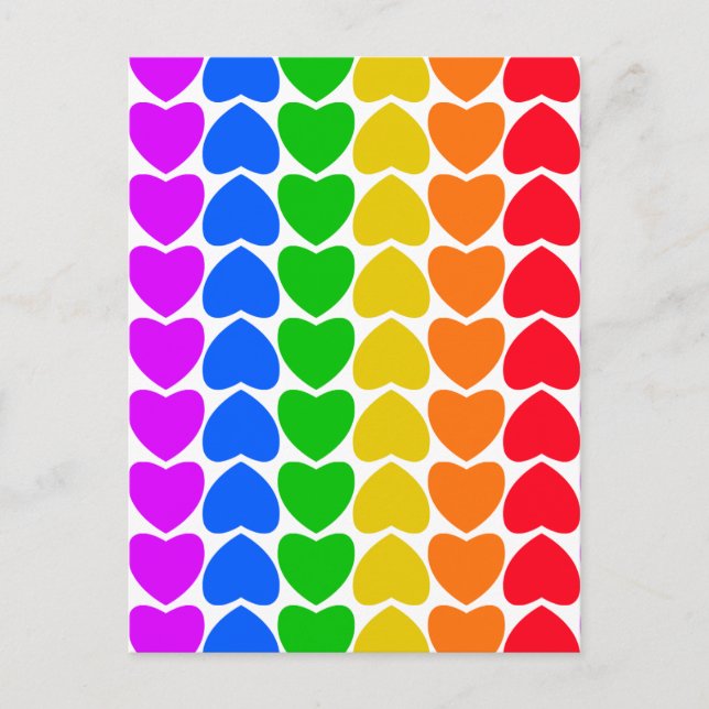 Pride Rainbow Heart Line Postcard (Front)