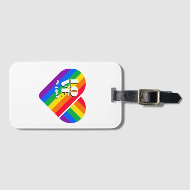 Pride Rainbow Heart  Luggage Tag (Front Horizontal)