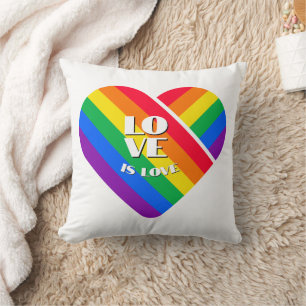 Pride Rainbow Heart Throw Pillow