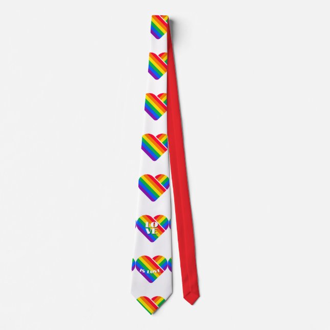 Pride Rainbow Heart  Tie (Front)