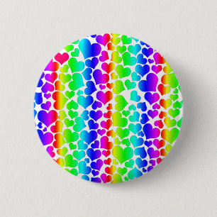 pride rainbow hearts 2 inch round button