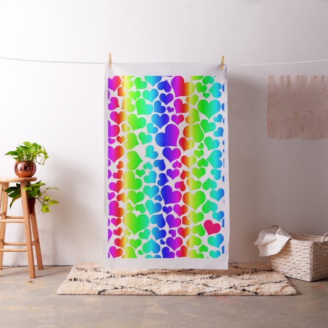 pride rainbow hearts fabric (In Situ)