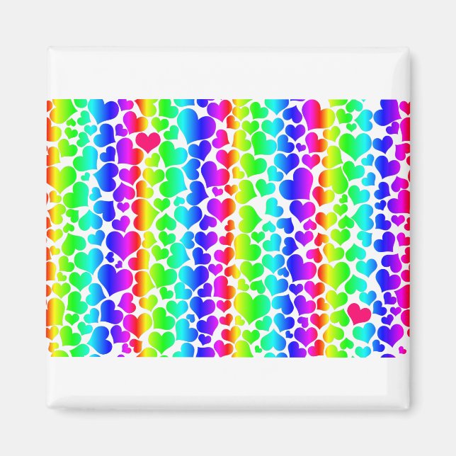 pride rainbow hearts magnet (Front)
