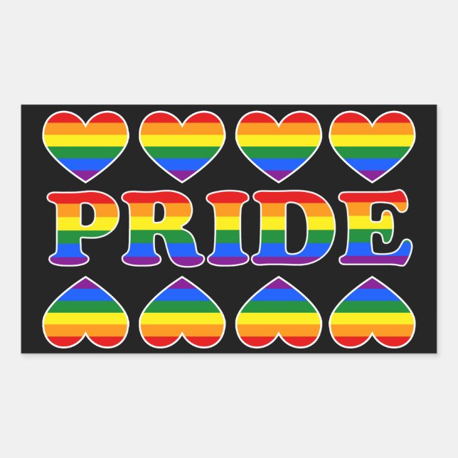 PRIDE Rainbow Hearts Sticker (Front)