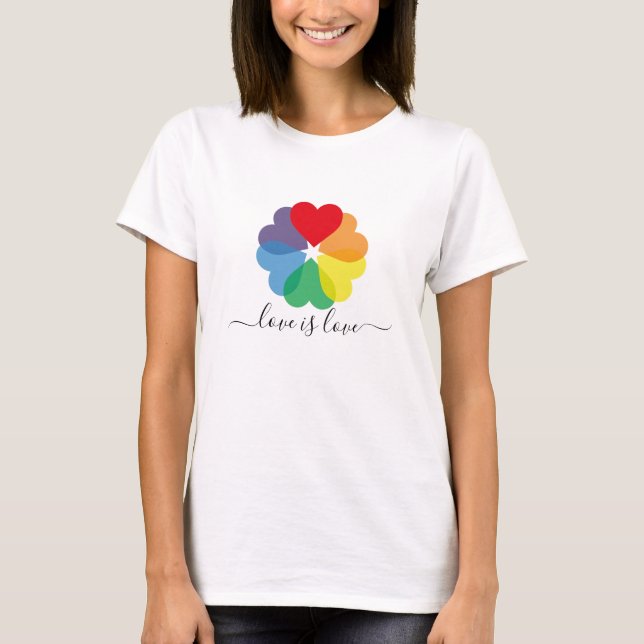 Pride Rainbow Hearts T-Shirt (Front)