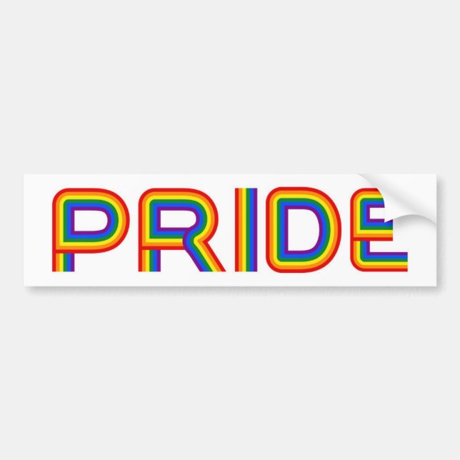 Pride | Rainbow Letters Bumper Sticker (Front)