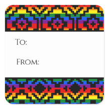 Pride Rainbow LGBTQ Geometric Gift Tag Sticker
