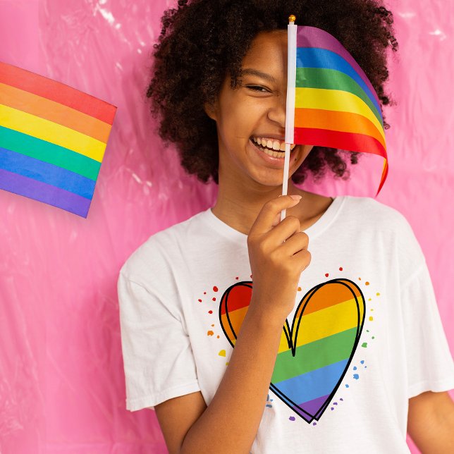 Pride Rainbow LGBTQ Girls Basic Dark T-Shirt (Creator Uploaded)