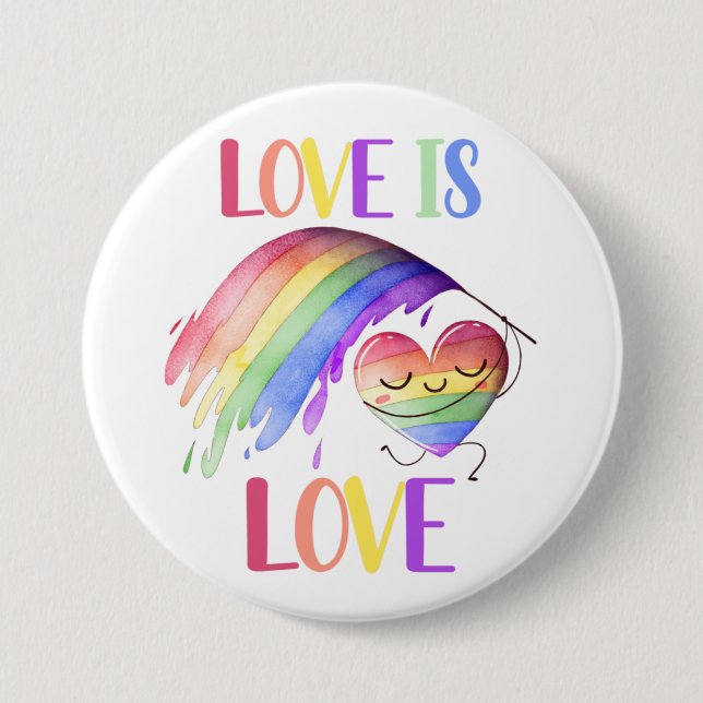 Pride Rainbow Love Button (Front)