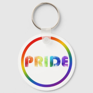 Pride Rainbow Metal Circle Keychain, 2" Keychain