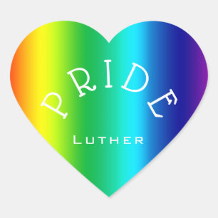 PRIDE Rainbow Multicolor Personalized  Heart Sticker