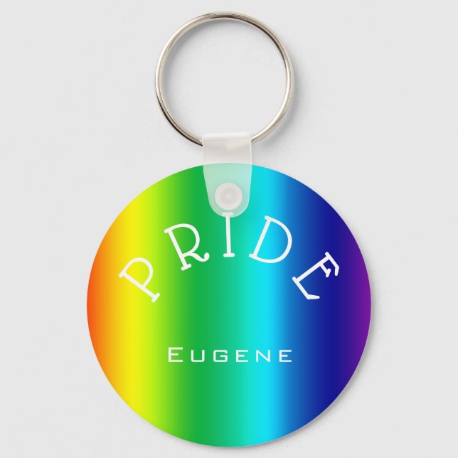 PRIDE Rainbow Multicolors Personalized  Keychain (Front)