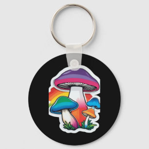 Pride Rainbow Mushroom Sticker Cute Kawaii Nature Keychain