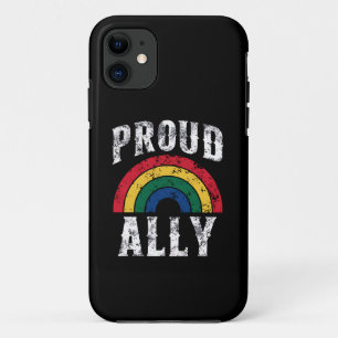 Pride Rainbow Proud Ally Lesbian Pride Vintage iPhone 11 Case