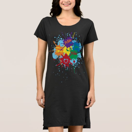 Pride Rainbow Splatter T-Shirt Dress
