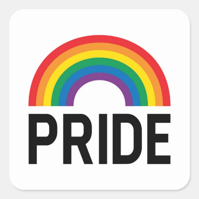 Pride Rainbow Square Sticker (Front)