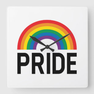 Pride Rainbow Square Wall Clock