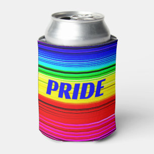 PRIDE Rainbow Stipes Loud and Proud Gay Pride Can Cooler