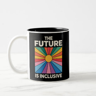 Pride Rainbow The Future is Inclusive LGBTQ Two-Tone Coffee Mug