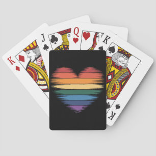 Pride Rainbows Heart Print LGBT Gay Pride  Playing Cards