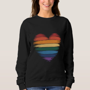 Pride Rainbows Heart Print LGBT Gay Pride  Sweatshirt