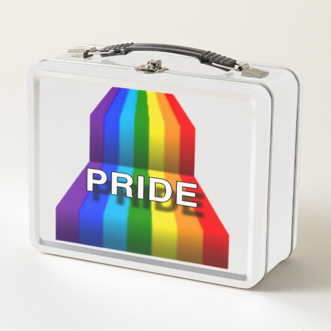 PRIDE RAINBOWS WHITE FONTS METAL LUNCH BOX (Front)