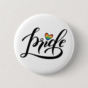 Pride Script Heart 2 Inch Round Button