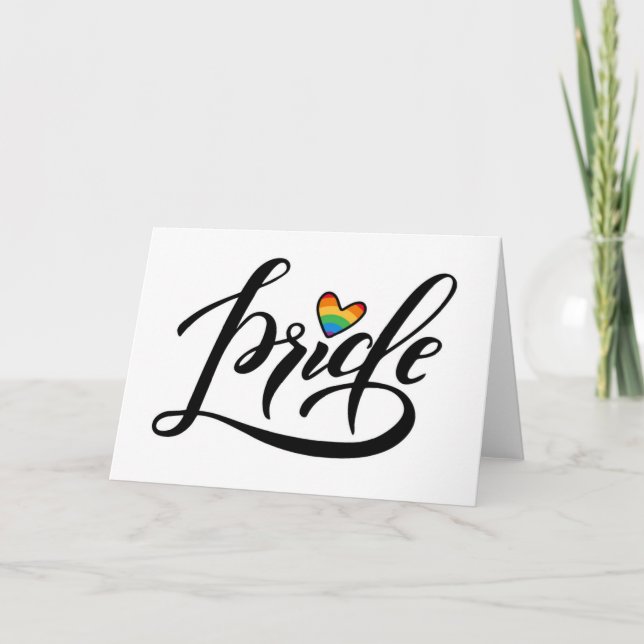 Pride Script Heart Card (Front)