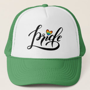 Pride Script Heart Trucker Hat