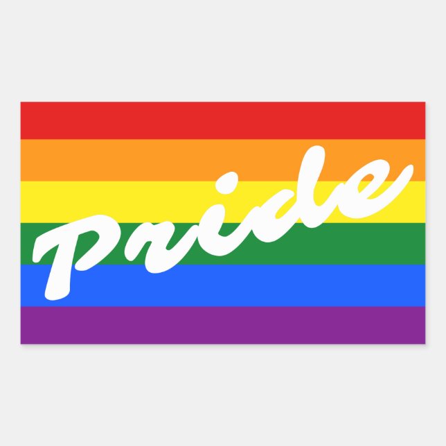Pride Script Logo LGBT Gay Pride Rainbow Flag Sticker (Front)