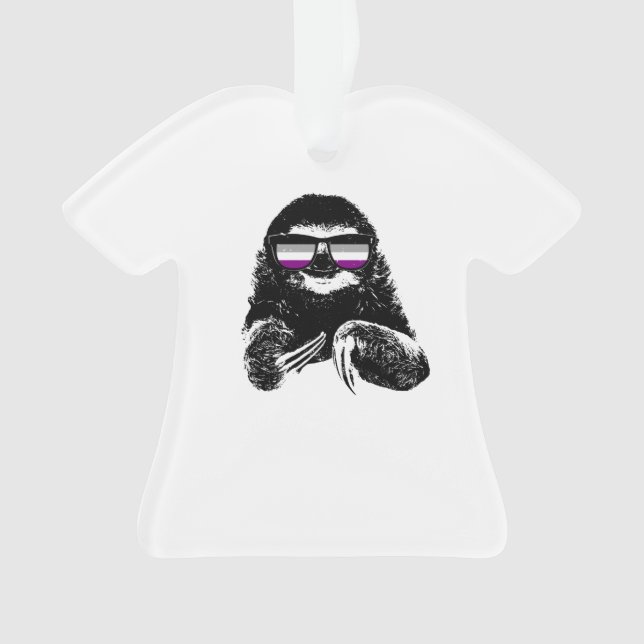 Pride Sloth Asexual Flag Sunglasses Ornament (Front)
