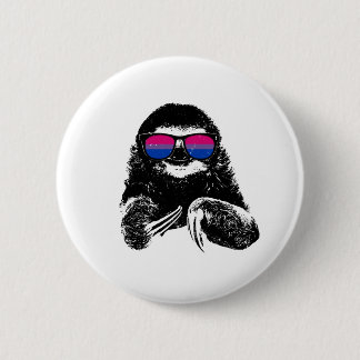 Pride Sloth Bisexual Flag Sunglasses 2 Inch Round Button