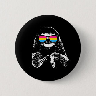 Pride Sloth Pansexual Flag Sunglasses 2 Inch Round Button