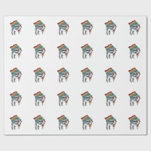 Pride Sloth Vintage Engraving T-Shirt Design_1 Wrapping Paper