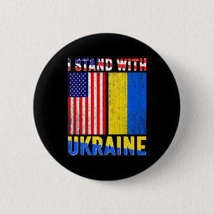 Pride Stand With Ukraine Vintage Ukrainian America 2 Inch Round Button