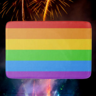 Pride Step: Rainbow Flag Bath Mat