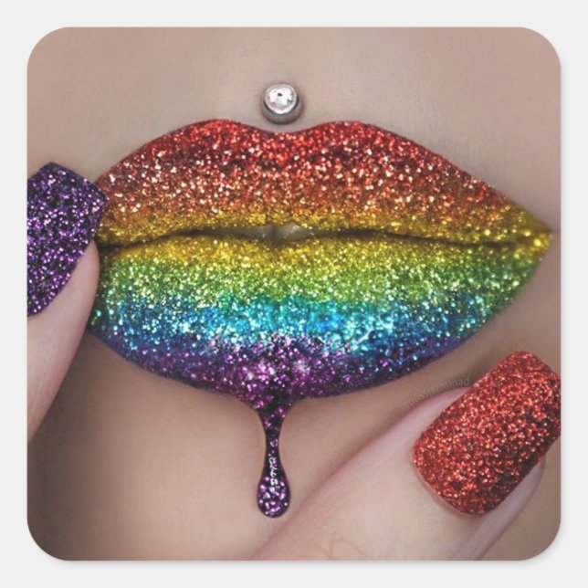 Pride Stickers - Rainbow Lipstick Lesbian (Front)