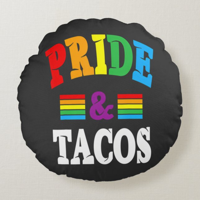 Pride Tacos Lgbt Round Pillow (Front)