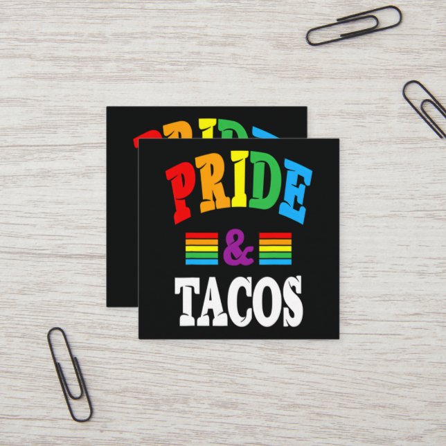 Pride Tacos Lgbt Square Business Card (Front/Back In Situ)