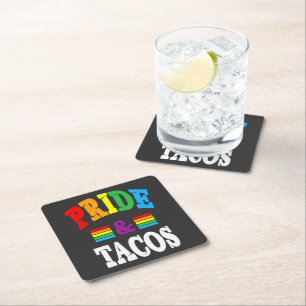 Pride Tacos Lgbt Square Paper Coaster