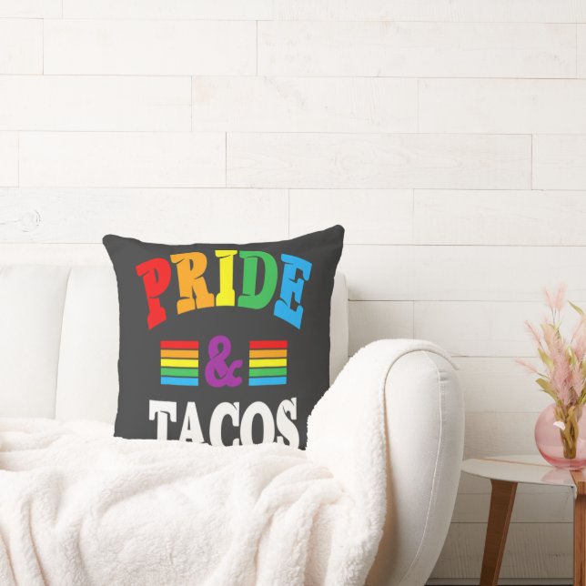 Pride Tacos Lgbt Throw Pillow (Couch)