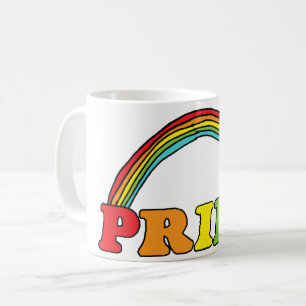 Pride Text and Rainbow Coffee Mug