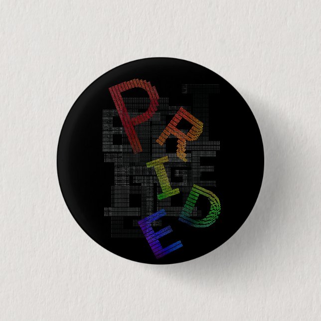 Pride - Text Sticker 1 Inch Round Button (Front)