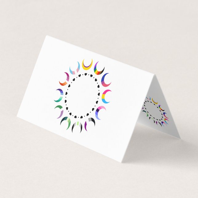 Pride Time Crescent Moon Design Business Card (Front)