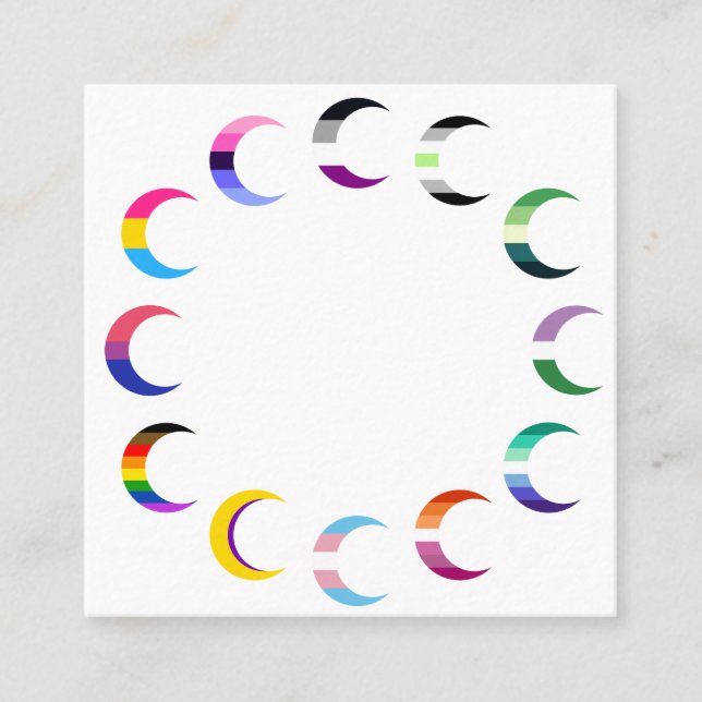 Pride Time Crescent Moon Design Calling Card (Front)