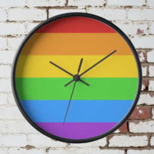 Pride Time: Rainbow Flag Clock