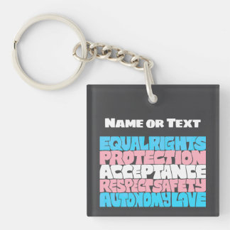 PRIDE Trans flag LGBT personalized Name or Text Keychain