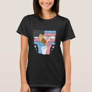 Pride Trans USA Flag  LGBTQ Transgender Pride T-Shirt
